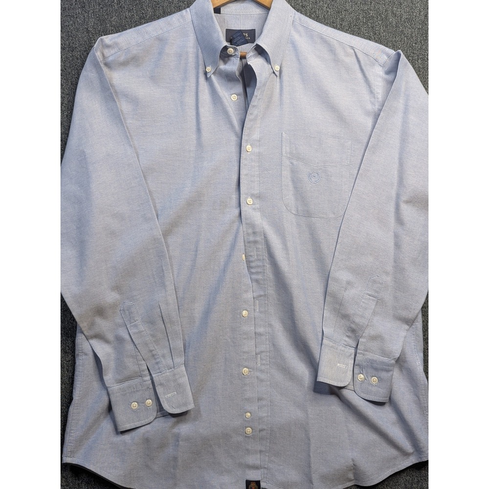 Chaps Ralph Lauren Mens Blue Oxford Button Down Shirt 16.5 34/35 Cotton L